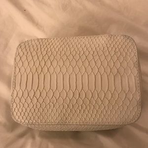 Trish McEvoy makeup organizer white snake skin